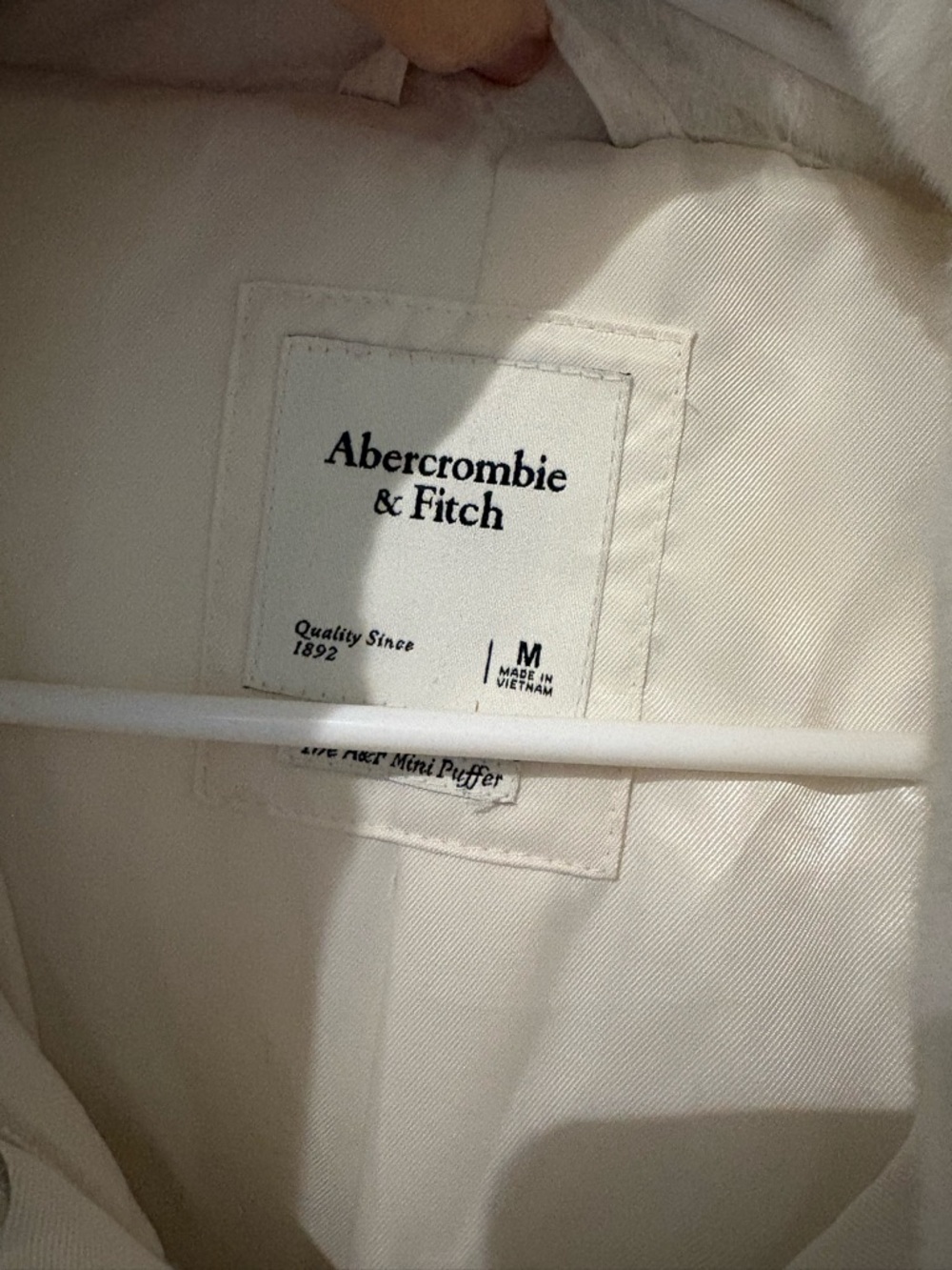 Abercrombie & Fitch White Faux-Fur Puffer Jacket - Picture 2 of 3